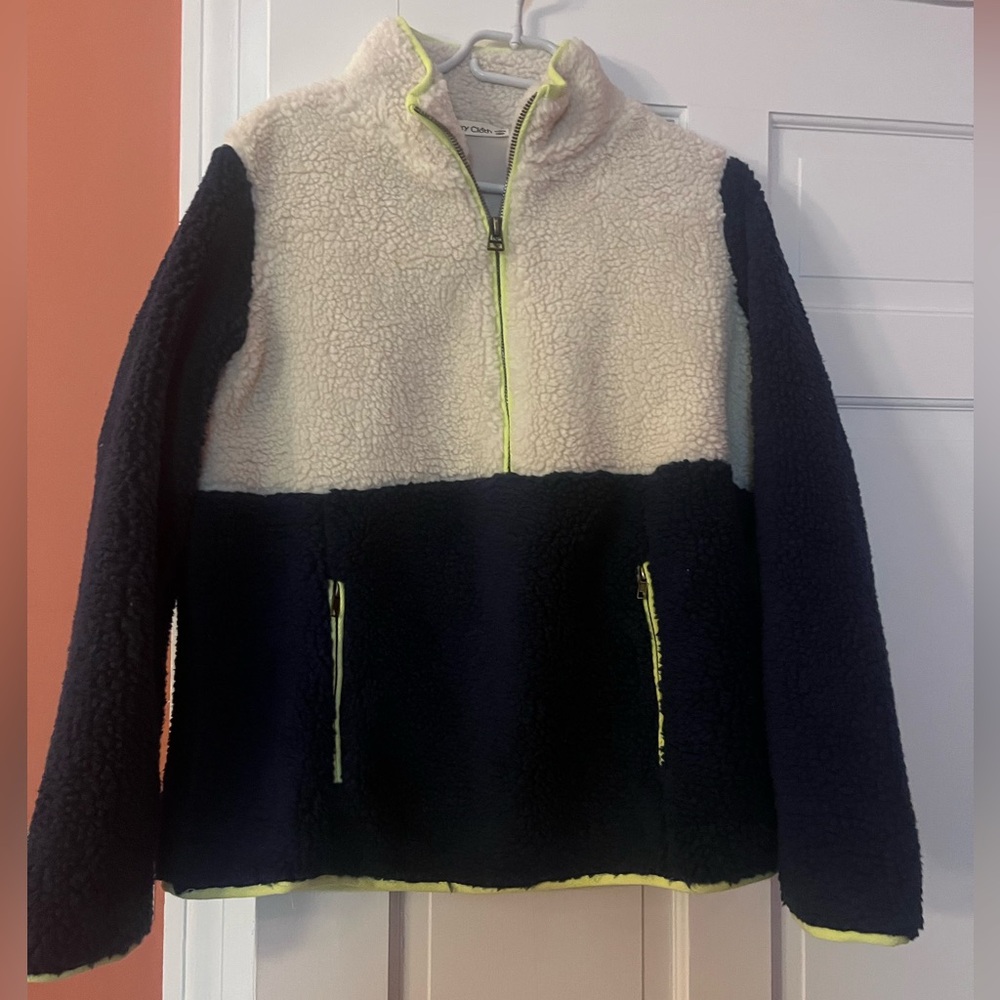 Women’s Fleece Quarter Zip - Cream and navy